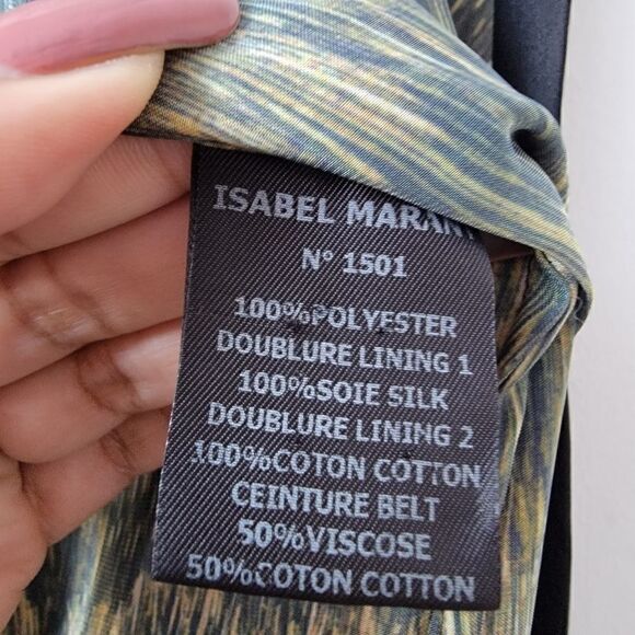 Isabel MARANT Asymmetrical Black & Multicolor Printed Mini Dress Size 0 - Picture 6 of 12